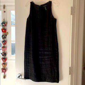 100% linen black dress